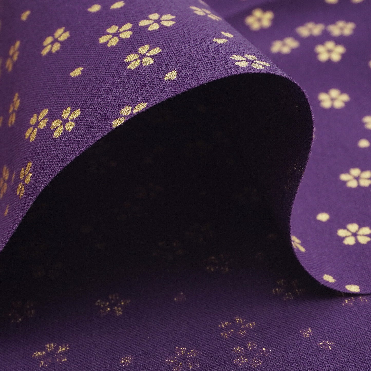 全棉布 (約110x50cm) 金色櫻花