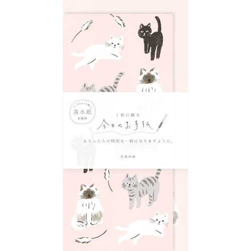 美濃和紙信紙信封_貓咪