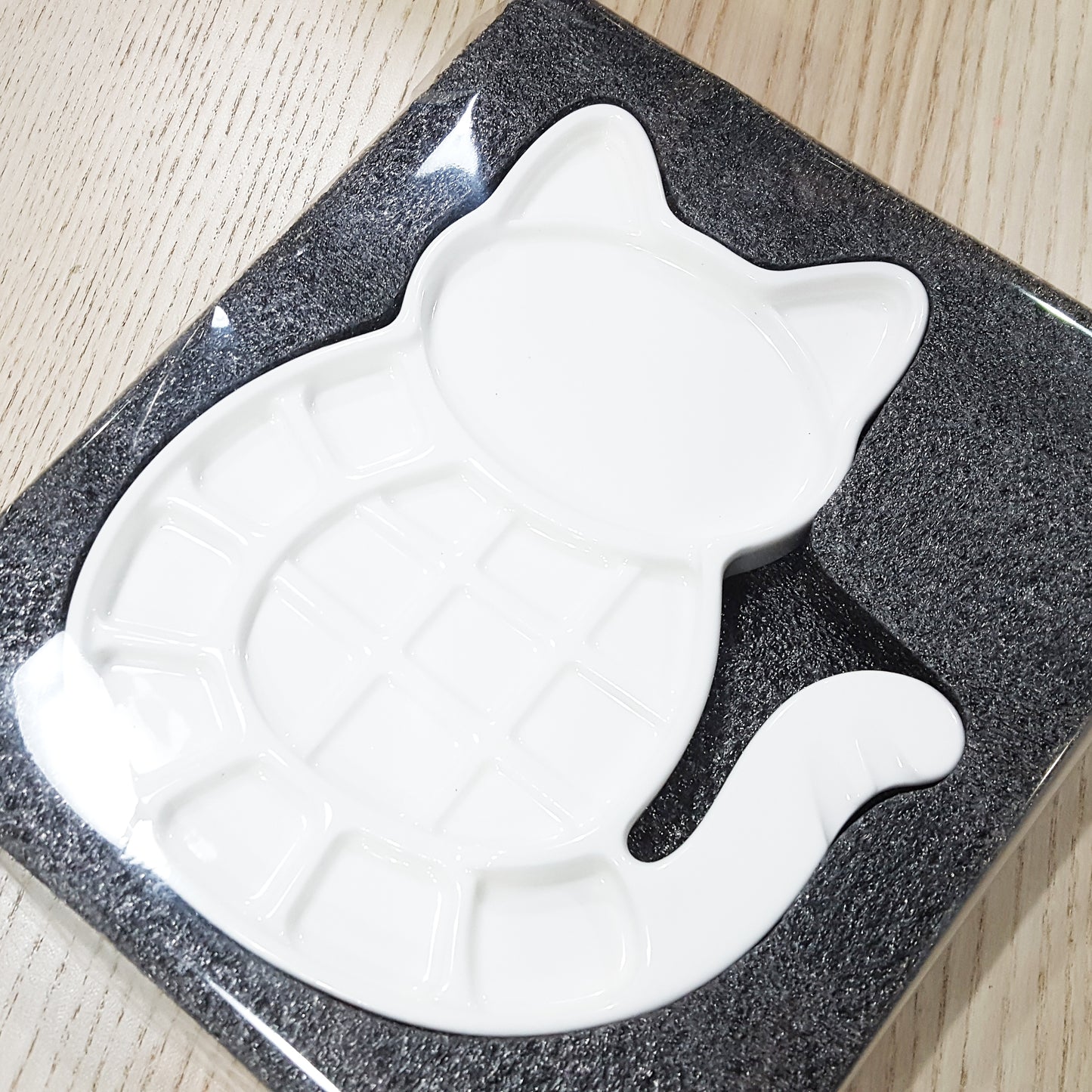 仿陶瓷胖貓咪17格水彩調色碟