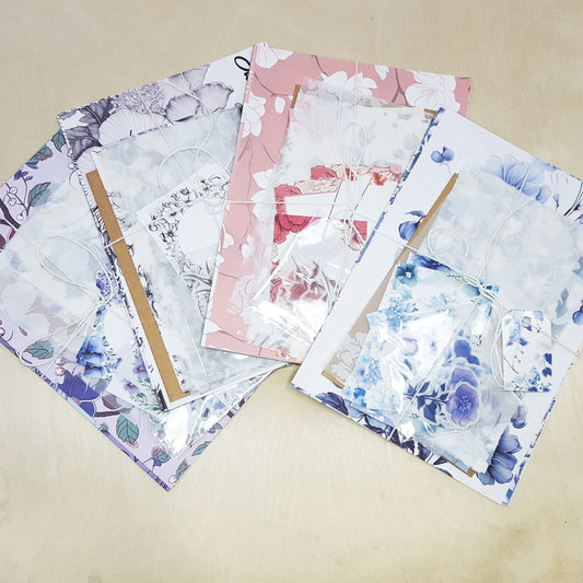 花卉復古系列貼紙信封信紙素材紙手帳包