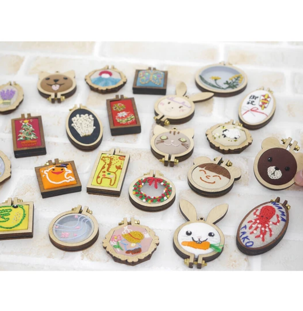 日本微型可愛動物造型木刺繡圈