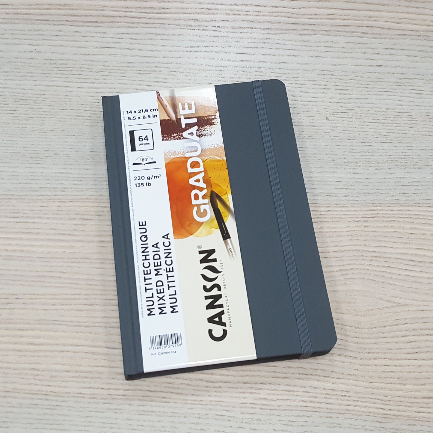 Canson A5精裝畫簿220g 混合媒體紙張64頁