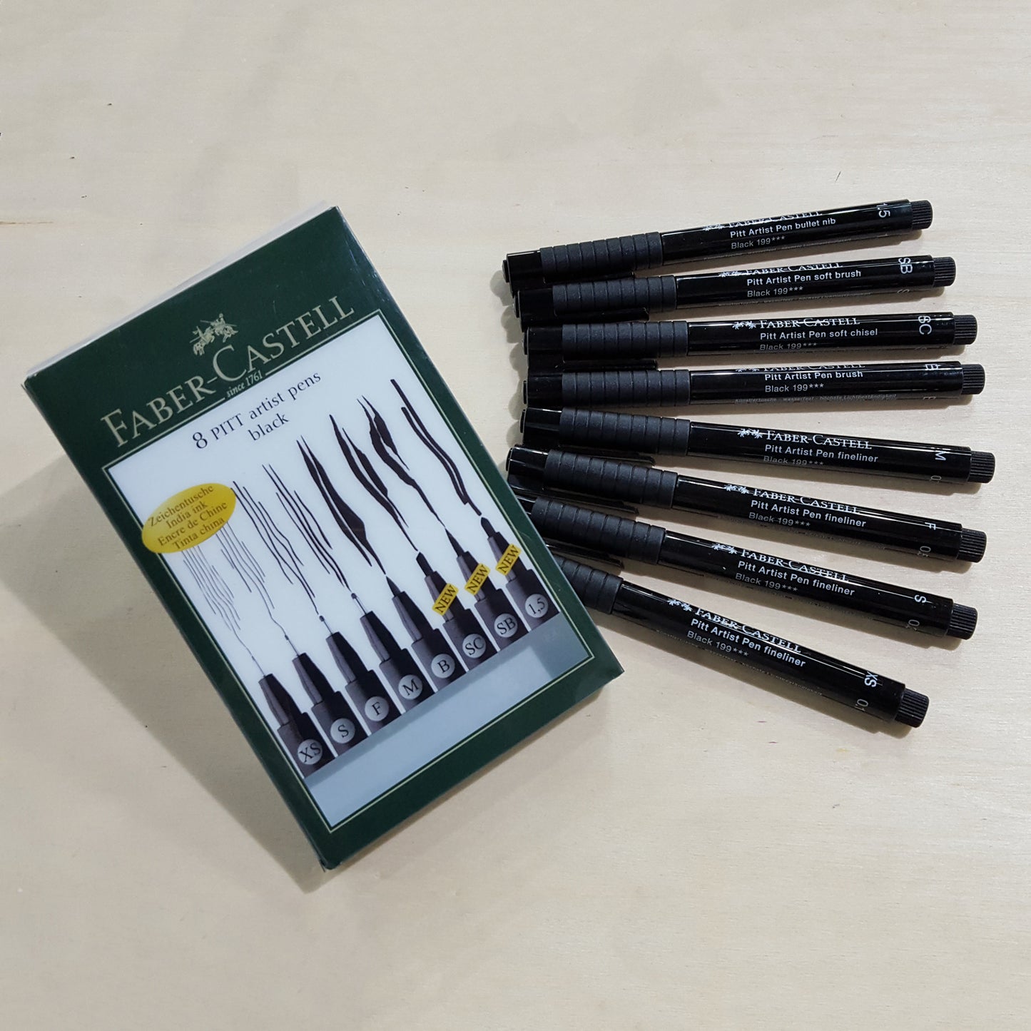 Faber India ink Pitt Artist Pen black wallet