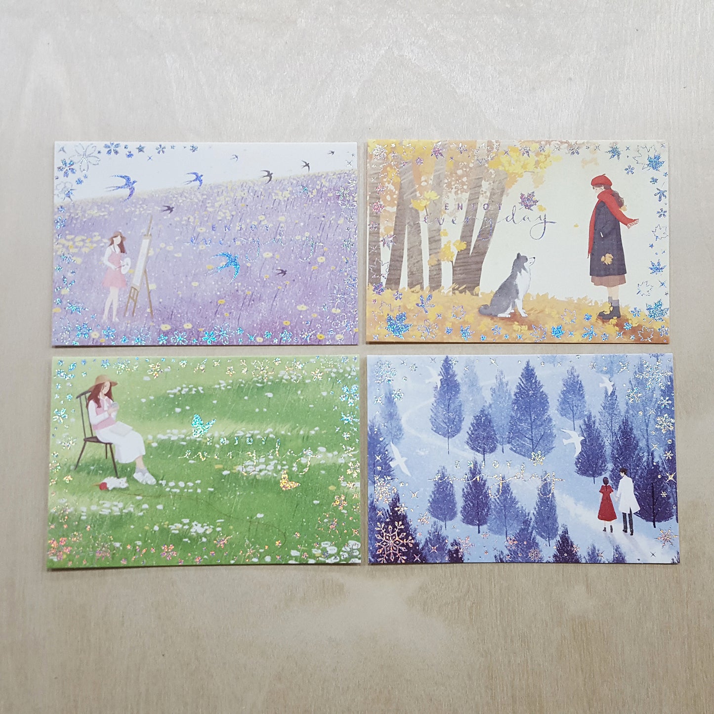 Four Season四季燙銀卡 (連信封) 95x140mm