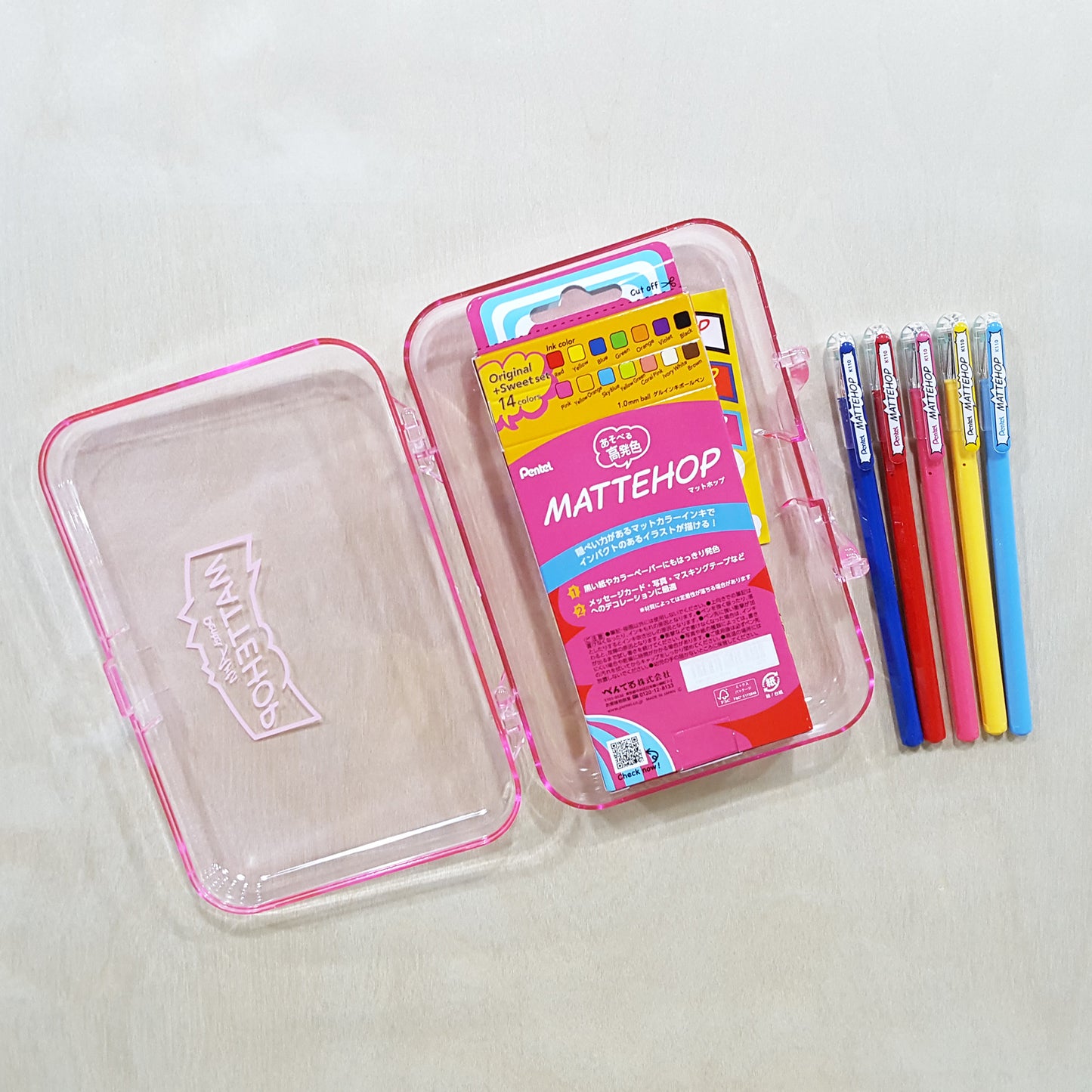 Pentel Mattehop Gel Roller Pen Set 1.0mm