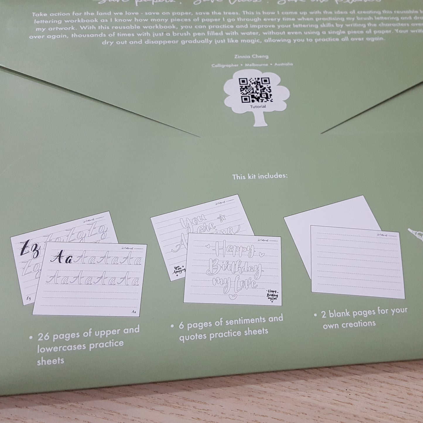 Luis Creations Reusable Brush Lettering Workbook