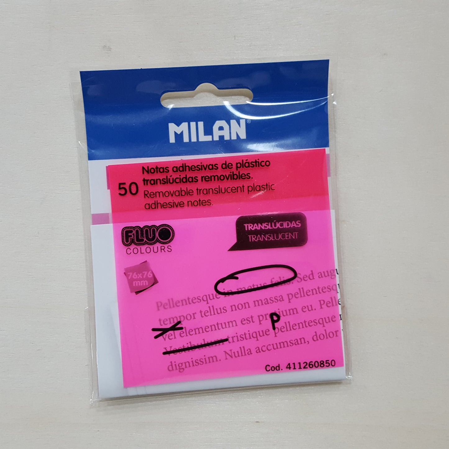Milan 76 x 76mm Plastic Adhesive Notes 50pcs