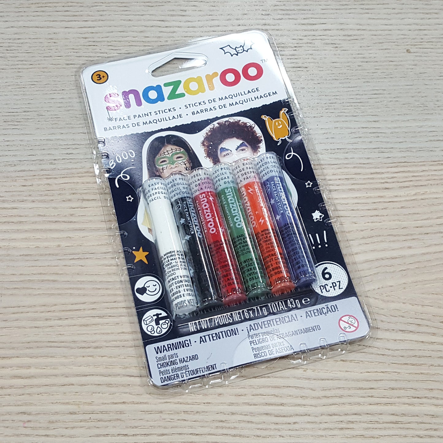 Snazaroo Face Painting Sticks (6 colors)