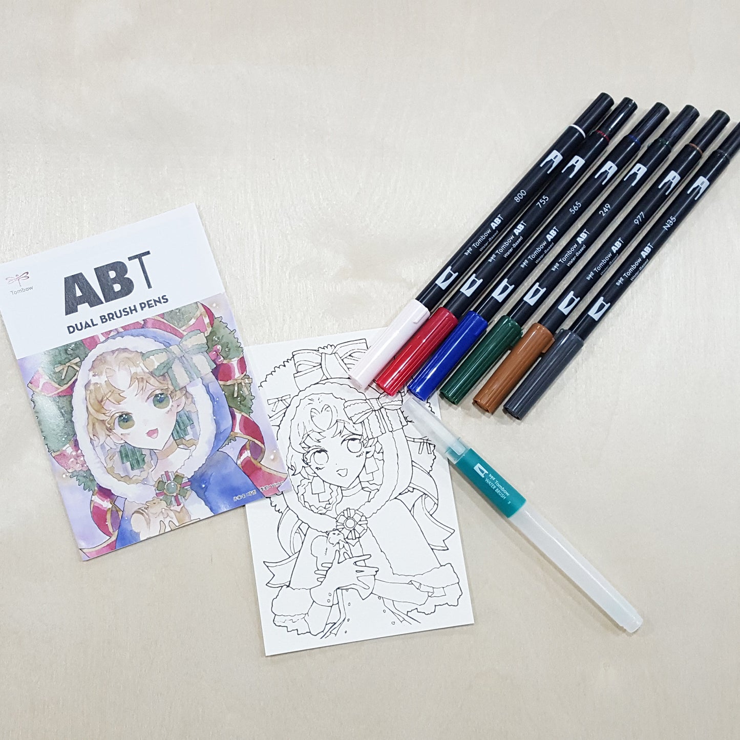 Tombow雙頭水彩毛筆及入水調色筆套裝