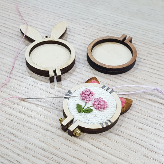 日本微型可愛動物造型木刺繡圈