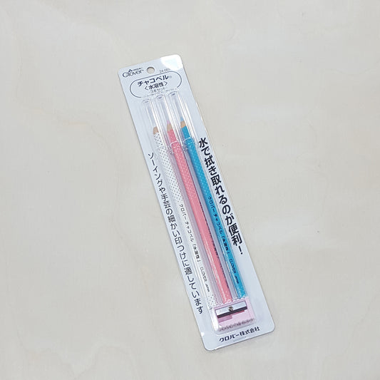 日本Clover 3色水溶性布料起稿粉筆附削筆器