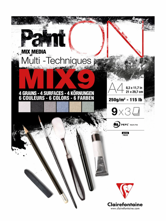 Clairefontaine 250g 6色混合媒介畫簿_A4_27sheets