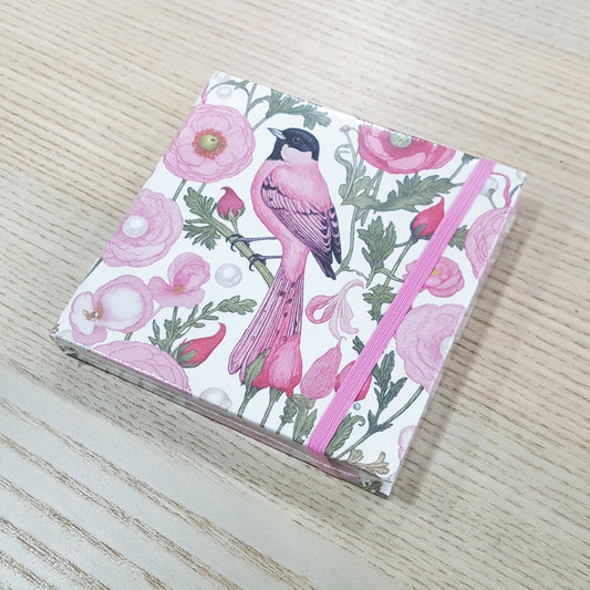 全棉300g水彩手帳本_鳥語花香 (中粗,12x12cm,24sheets)
