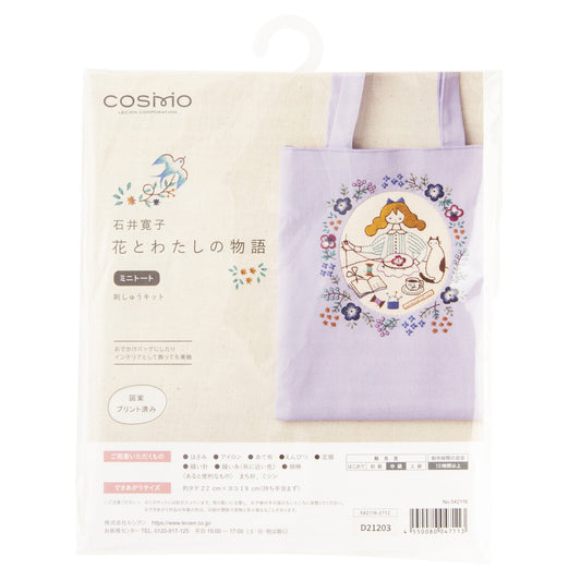 Embroidery Kit - My story with floral_Mini Tote Bag