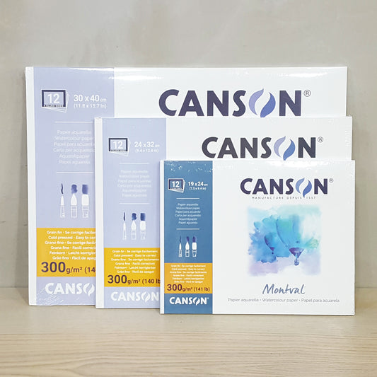 Canson 中紋 12張300g水彩畫簿