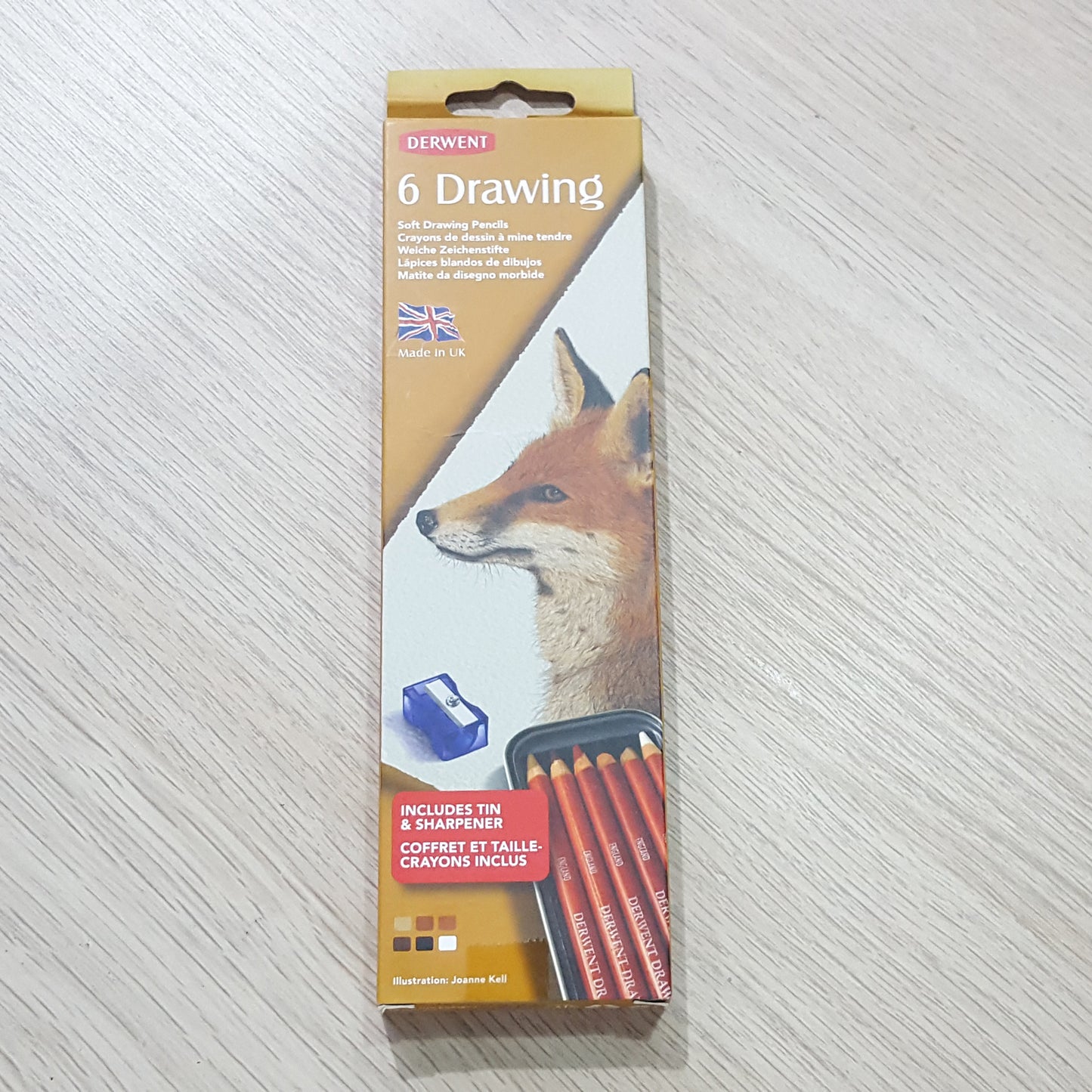 Derwent 6色自然色系軟性色鉛筆鐵盒套裝