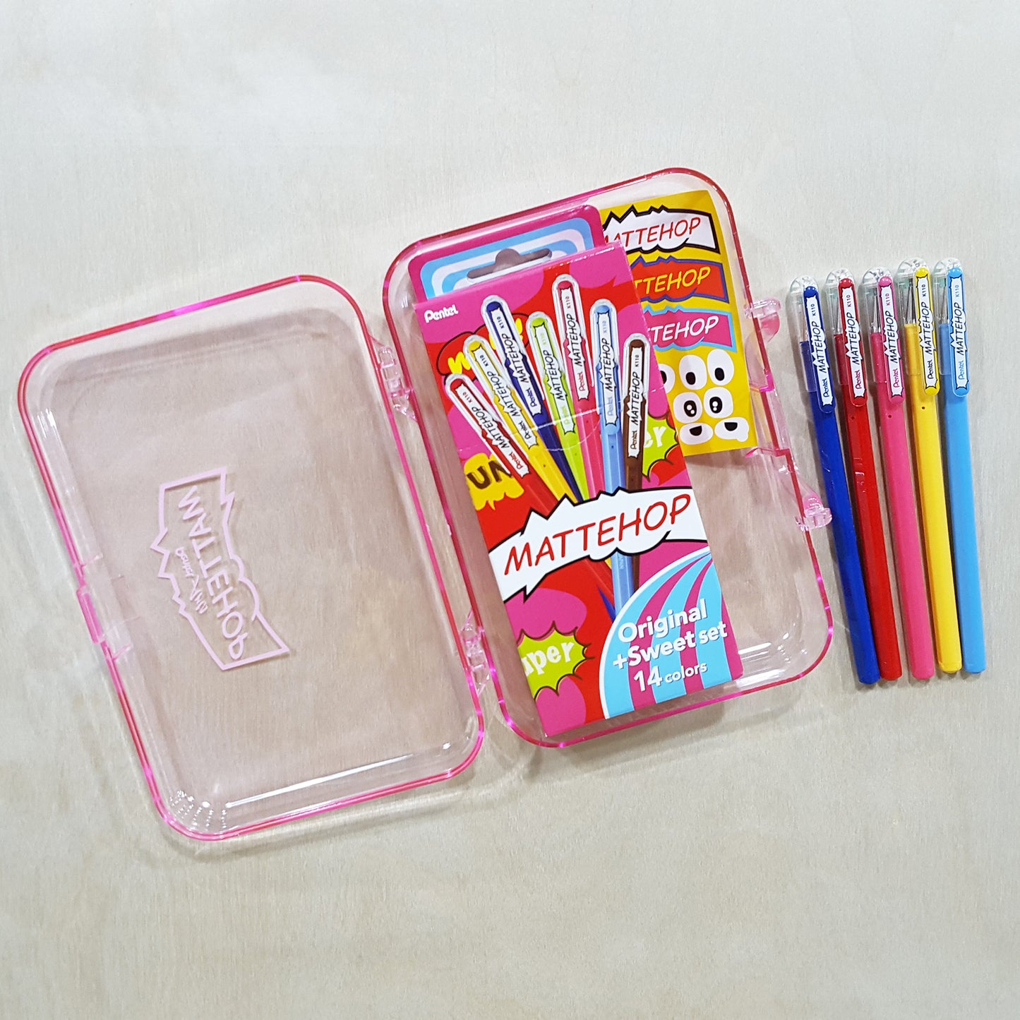 Pentel Mattehop Gel Roller Pen Set 1.0mm