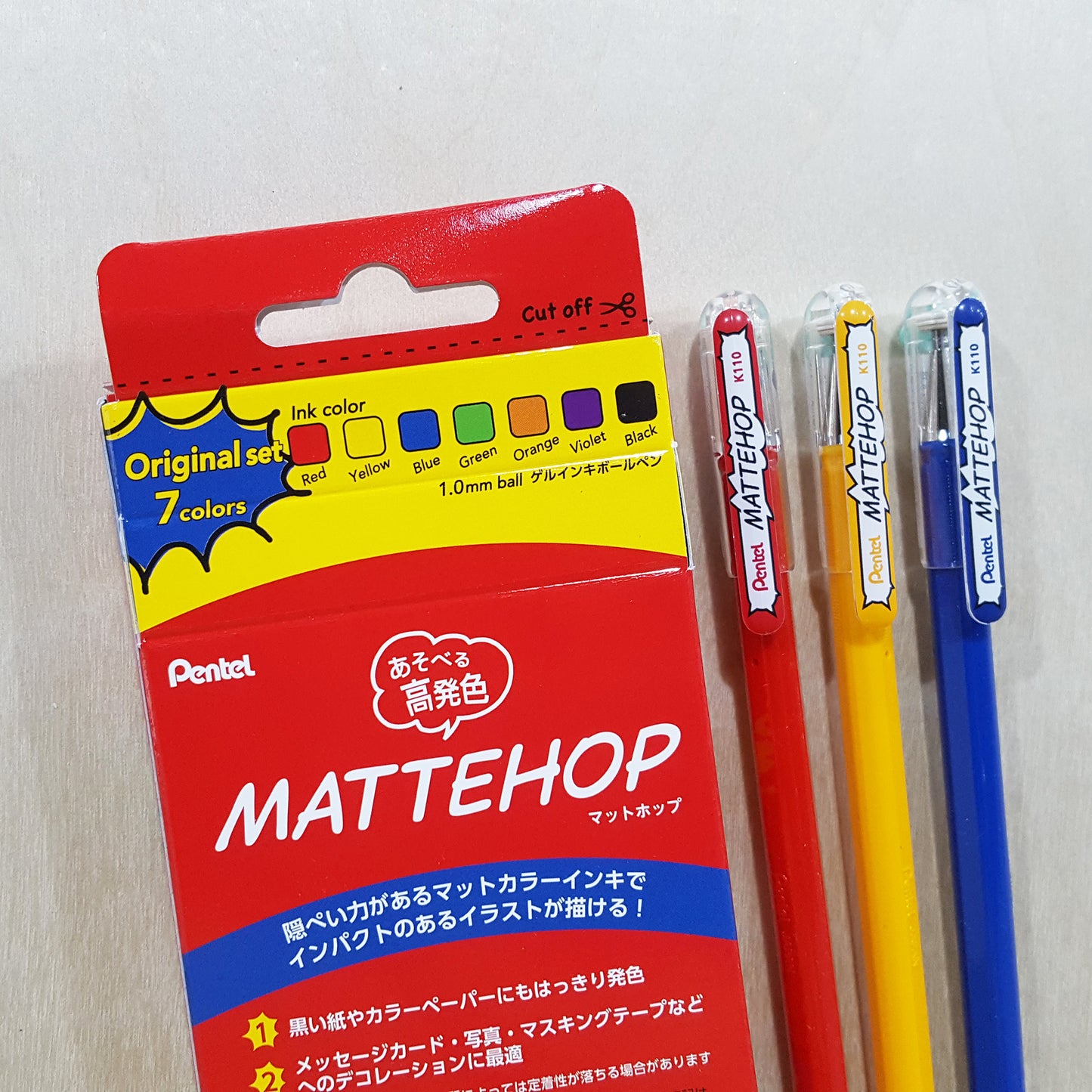 Pentel Mattehop Gel Roller Pen Set 1.0mm