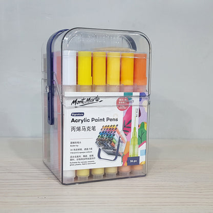 Mont Marte Acrylic Paint Pens 塑膠彩筆連透明盒