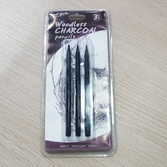 Mont Marte Woodless Charcoal實芯炭筆鉛筆3支裝