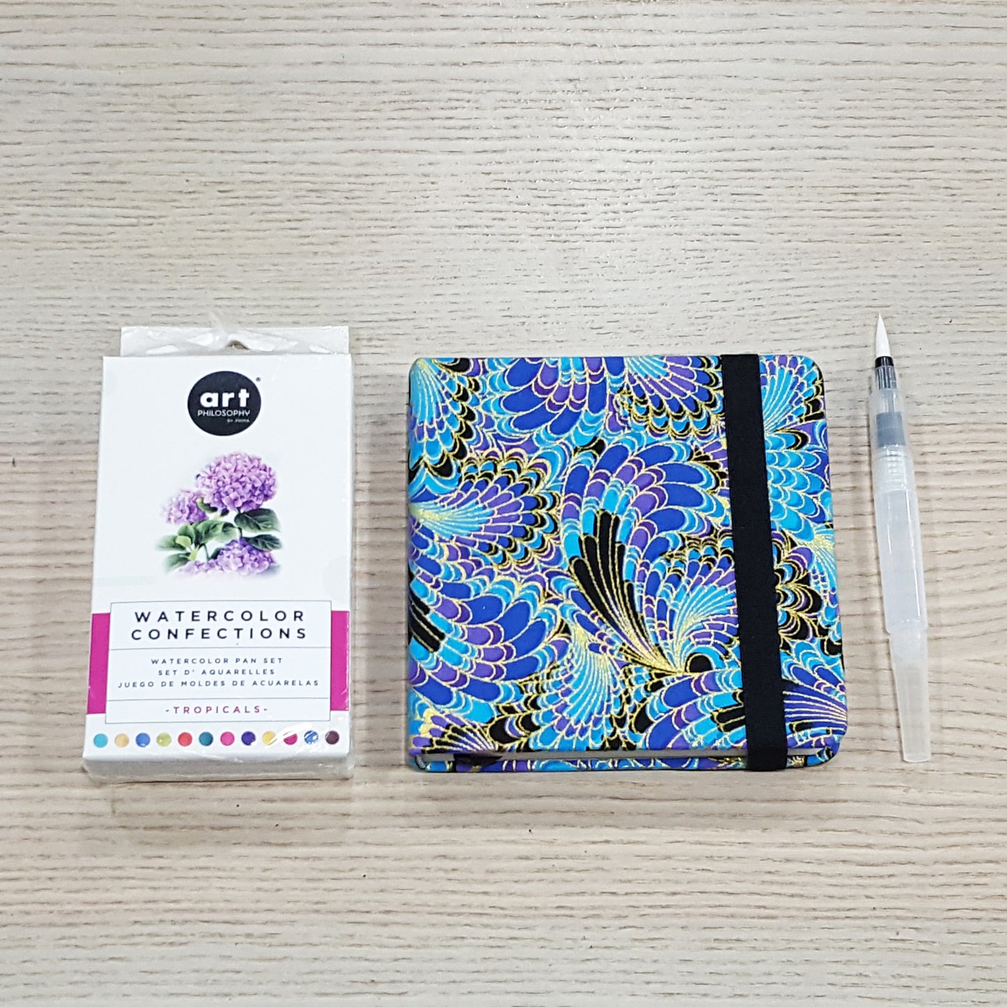 聖誕優惠4：水彩磚顔料+水彩本+儲水筆