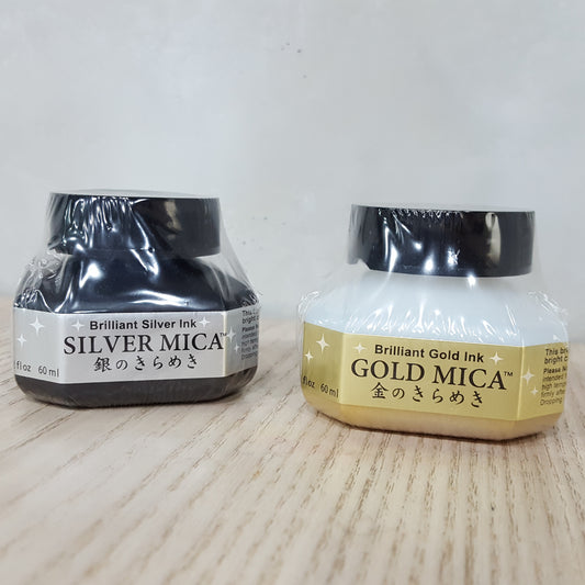 ZIG Mica Gold & Silver Ink 雲母銀液、金液